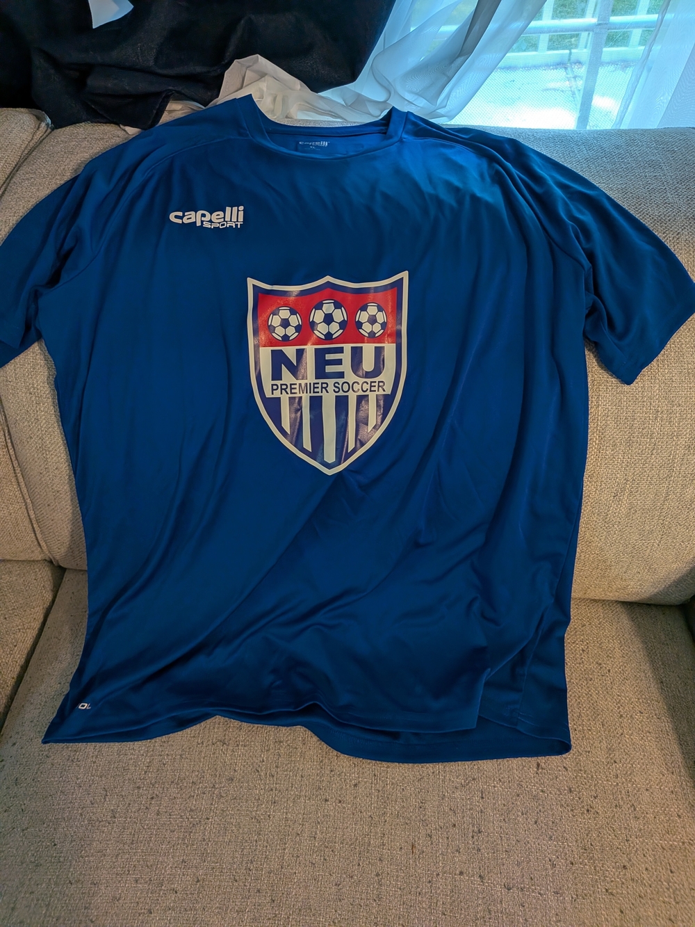 Capelli of New York Blue NEU Premier Soccer Men's Performance Jersey with Crest